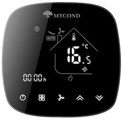 Термостат квадратний сенсорний чорний LED 1 канал AC220V Wi-Fi /MC-FL-B-WF MYCOND/